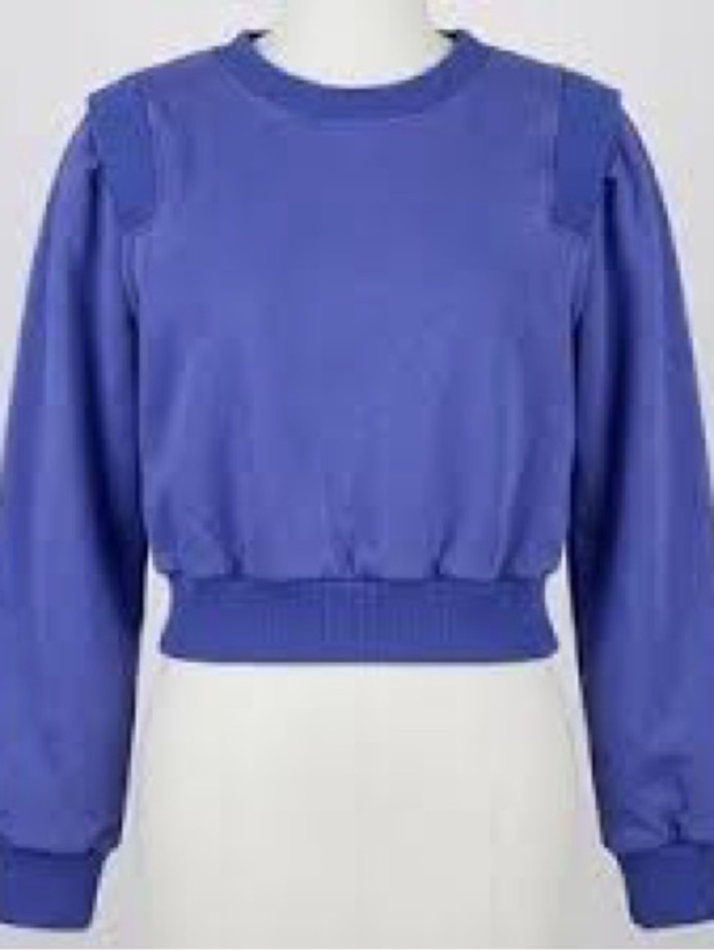MOTHER Blue Cropped Crewneck Sweatshirt